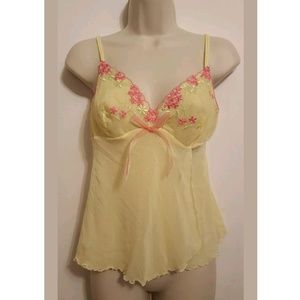 Victorias Secret Camisole Nighty Tank Yellow Pink
